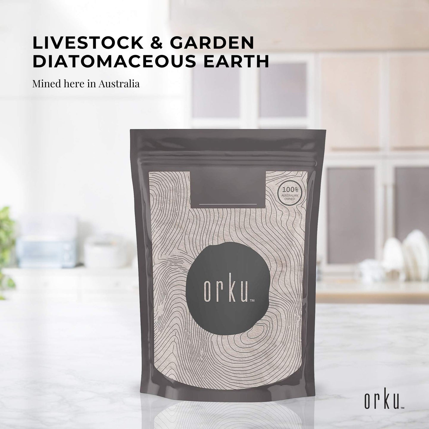 Orku 400g Fossil Shell Flour - Livestock Garden Pet Diatomaceous Earth-2