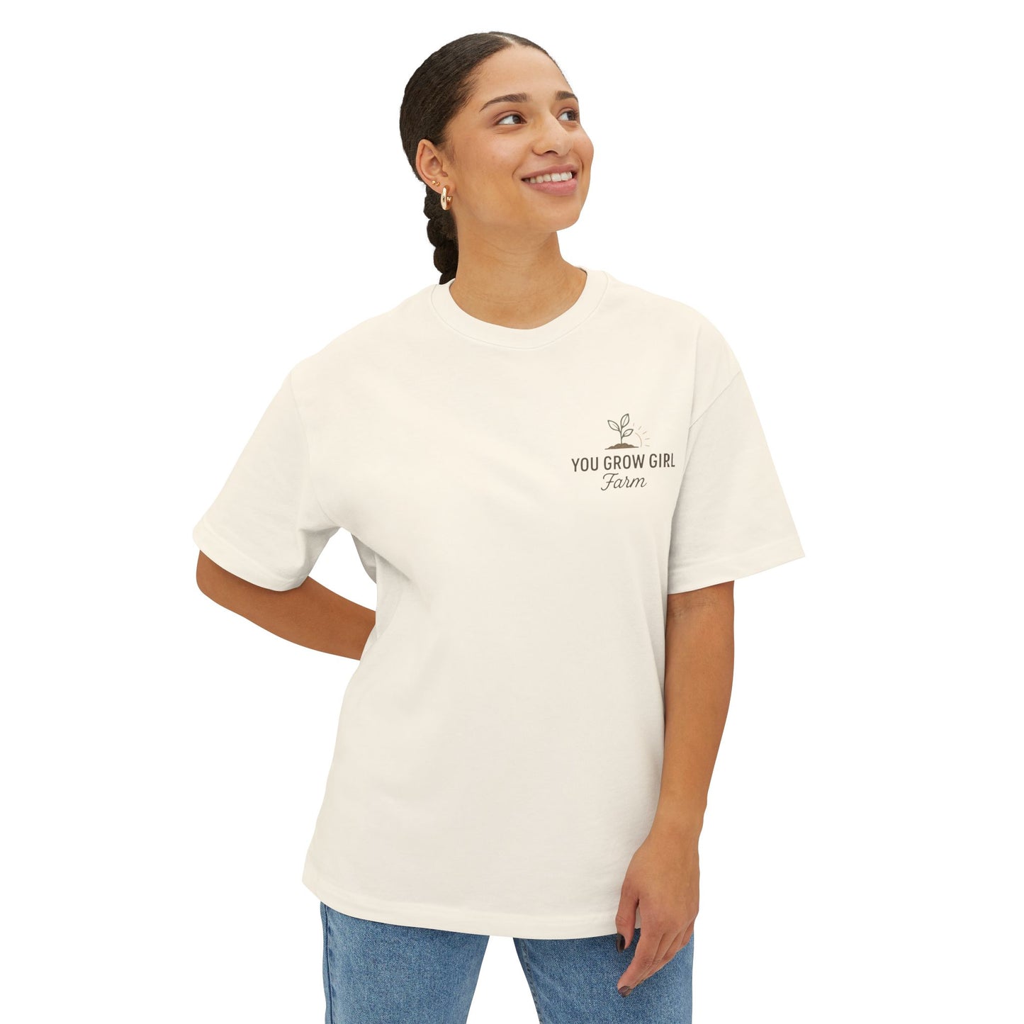 You Grow Girl Unisex Oversized Boxy Tee – Perfect for Garden Lovers, Nature Enthusiasts, Casual Wear, Gifts, Summer Style