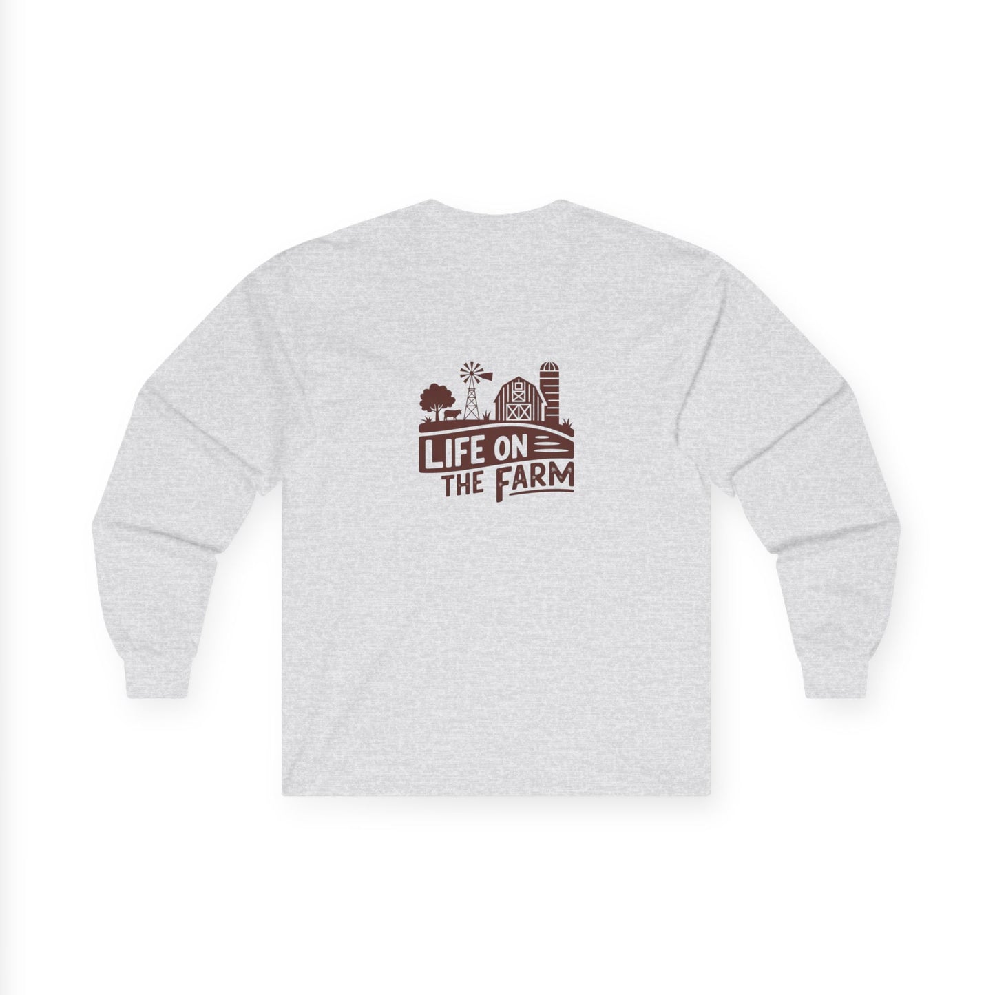 Farm Life Long Sleeve Tee, Cozy Farm Shirt, Gift for Farmers, Country Living Tee, Rustic Style Apparel, Everyday Comfort Wear