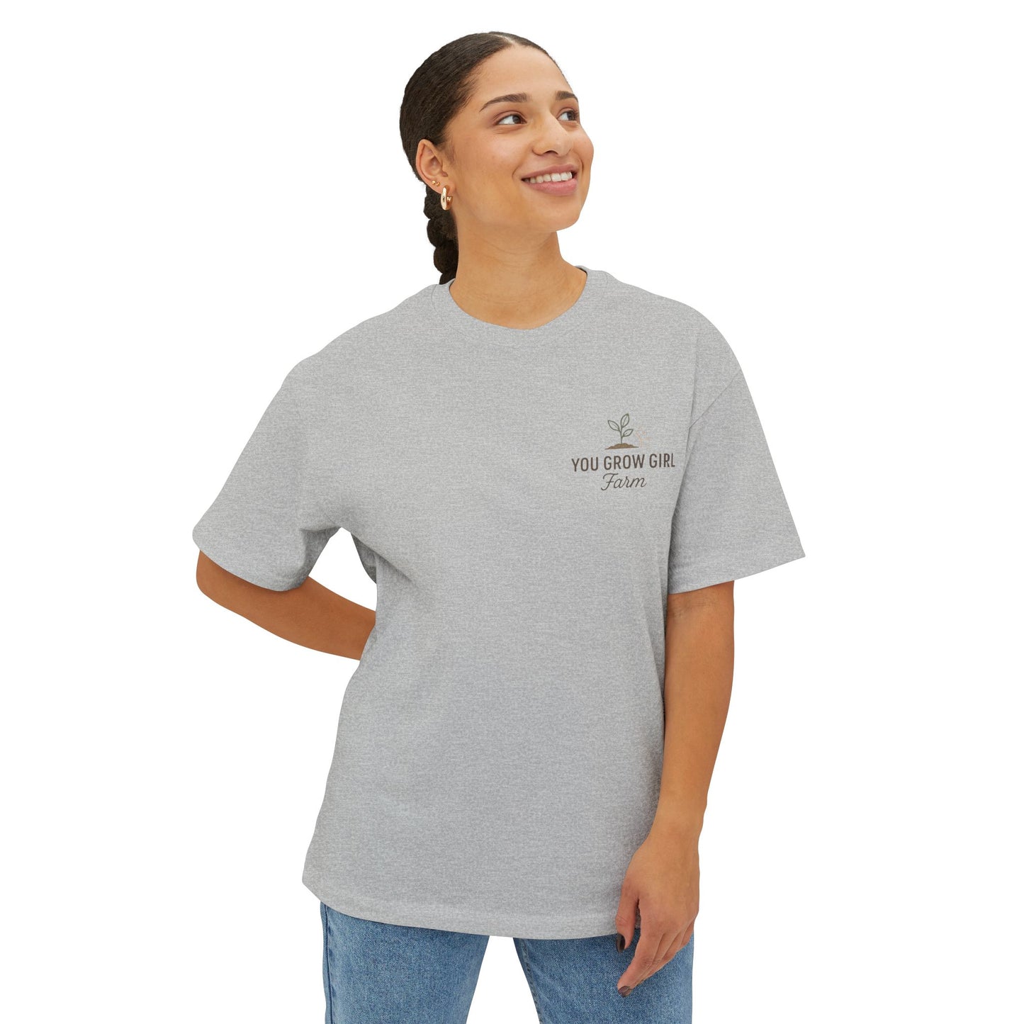 You Grow Girl Unisex Oversized Boxy Tee – Perfect for Garden Lovers, Nature Enthusiasts, Casual Wear, Gifts, Summer Style