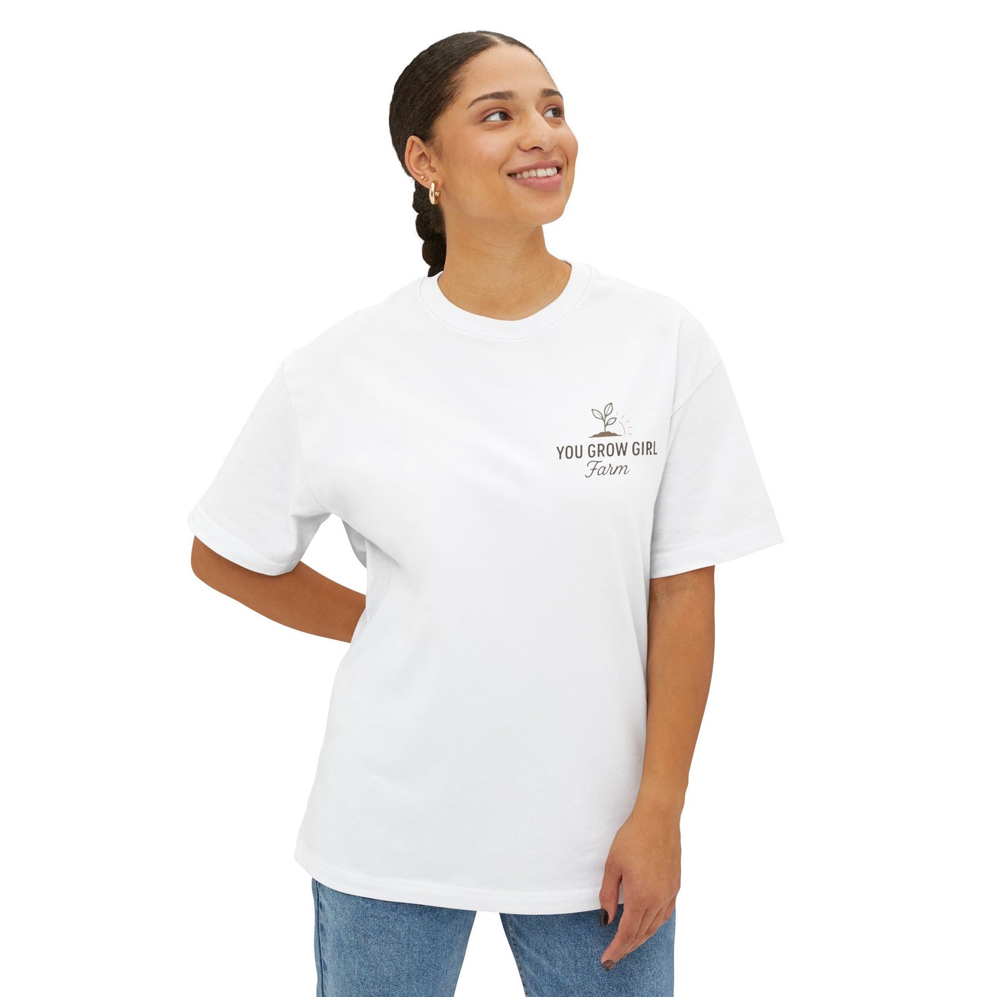 You Grow Girl Unisex Oversized Boxy Tee – Perfect for Garden Lovers, Nature Enthusiasts, Casual Wear, Gifts, Summer Style