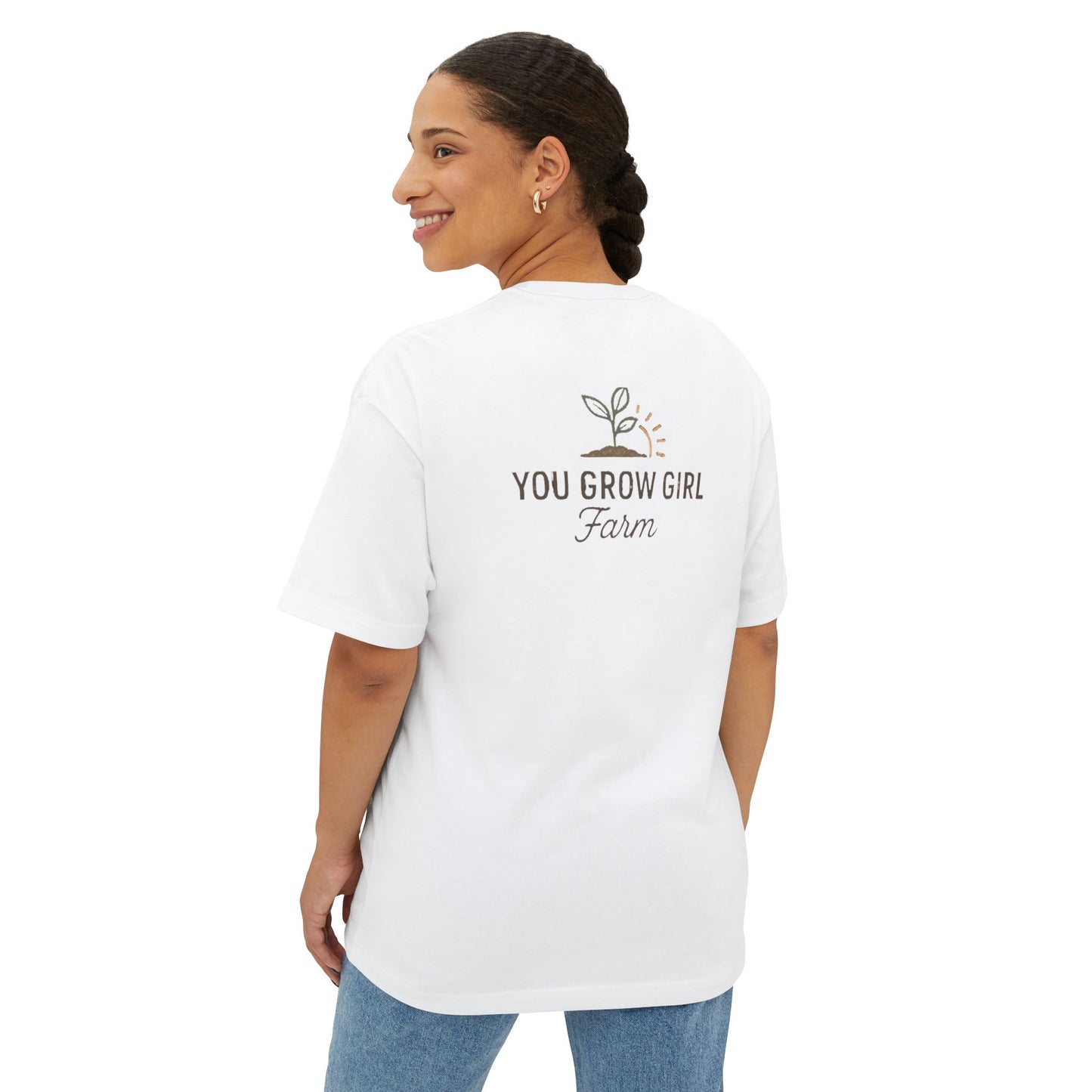 You Grow Girl Unisex Oversized Boxy Tee – Perfect for Garden Lovers, Nature Enthusiasts, Casual Wear, Gifts, Summer Style