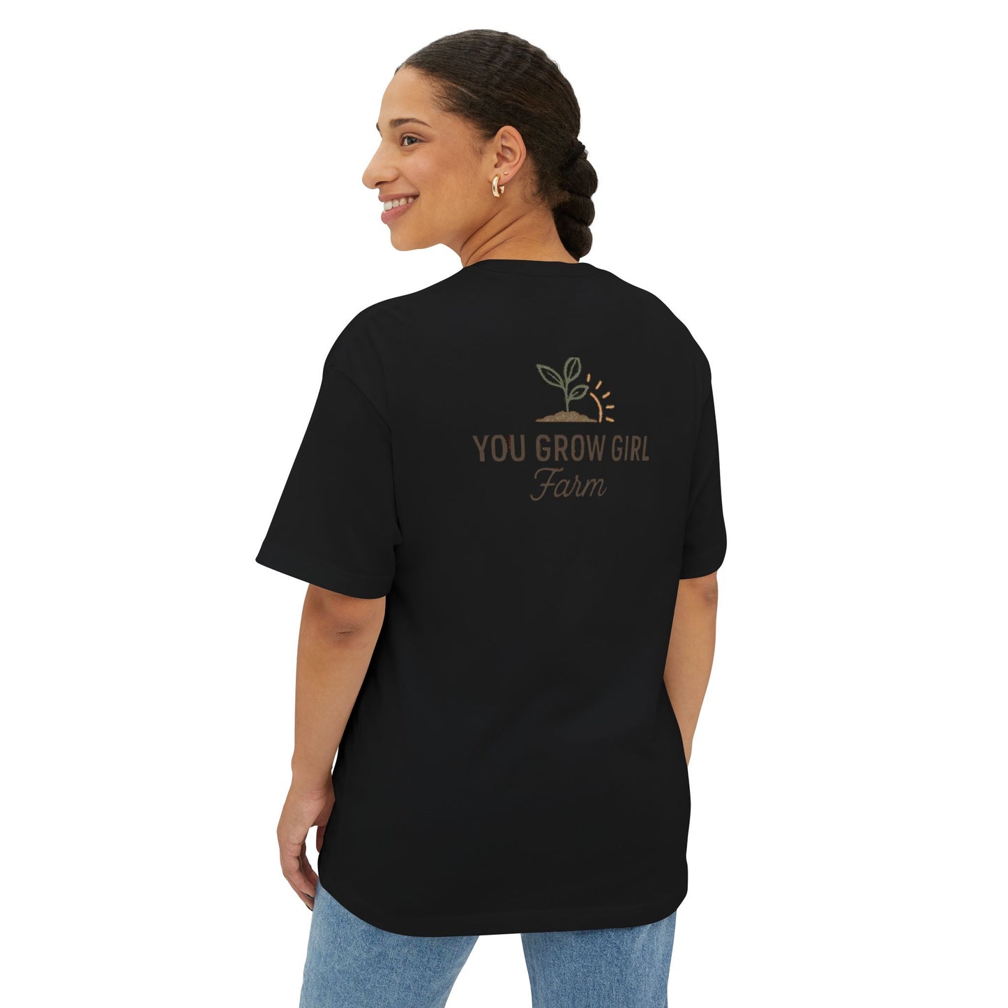 You Grow Girl Unisex Oversized Boxy Tee – Perfect for Garden Lovers, Nature Enthusiasts, Casual Wear, Gifts, Summer Style