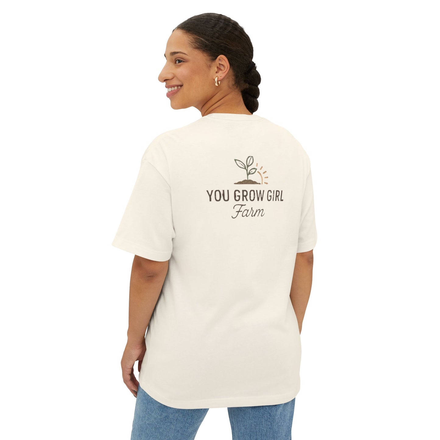 You Grow Girl Unisex Oversized Boxy Tee – Perfect for Garden Lovers, Nature Enthusiasts, Casual Wear, Gifts, Summer Style