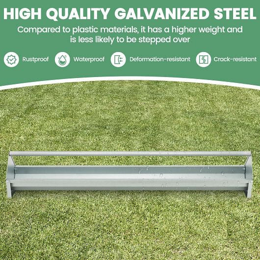 Metal Chicken Feeder Chicken Feeding Trough with Drainage Holes-Silver-3